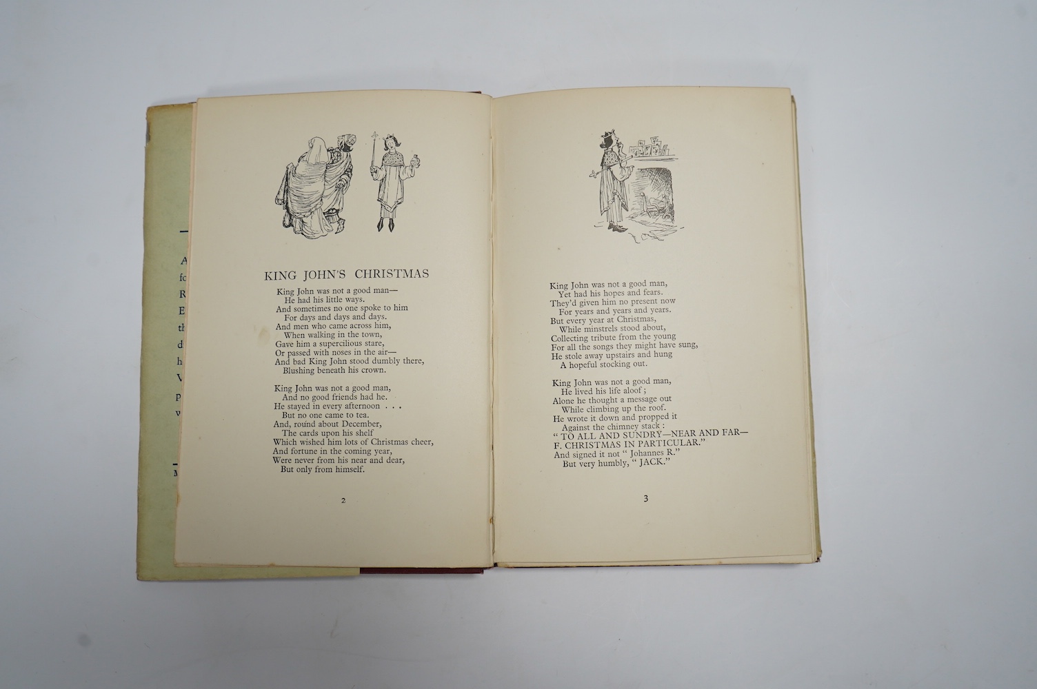 Milne, A.A. - Now We Are Six. With decorations by Ernest H. Shepard. First Edition. pictorial title and num. text illus and on e/ps.; original gilt ruled and pictorial red cloth, gilt top, in the pictorial d/wrapper, sm.